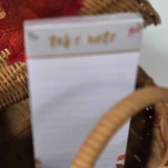 Vintage Basket Bundle +    Coral Mugs in Basket + Cornucopia and Take Note Pad - Picture 11 of 12